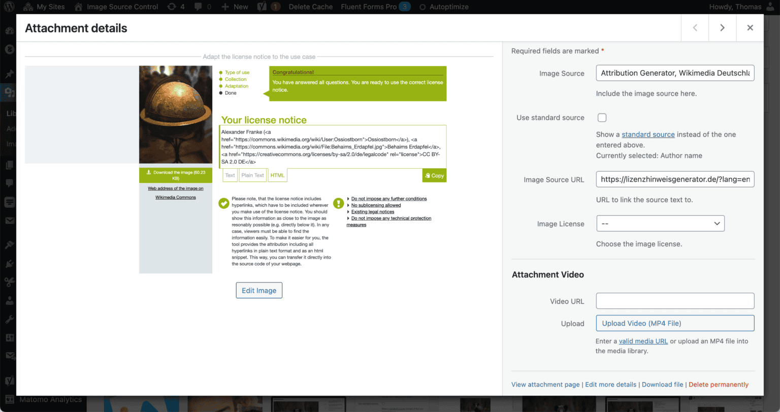 How to credit images from Wikimedia Commons? - Image Source Control